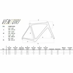 Orro Venturi EVO 105 R800DB Road Bike (2023) -Vélos enfr VenturiSizeGeo webp xl